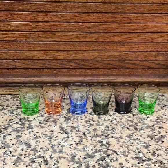 Vintage Other - set of 6 colored MCM shot glasses Aperitif